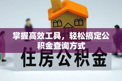 武威掌握高效工具，轻松搞定公积金查询方式