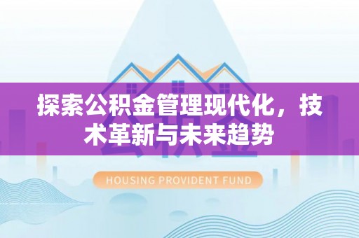 武威探索公积金管理现代化，技术革新与未来趋势