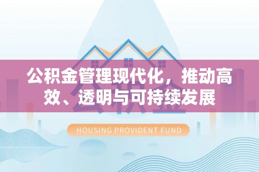 武威公积金管理现代化，推动高效、透明与可持续发展