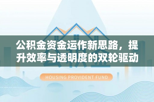 武威公积金资金运作新思路，提升效率与透明度的双轮驱动